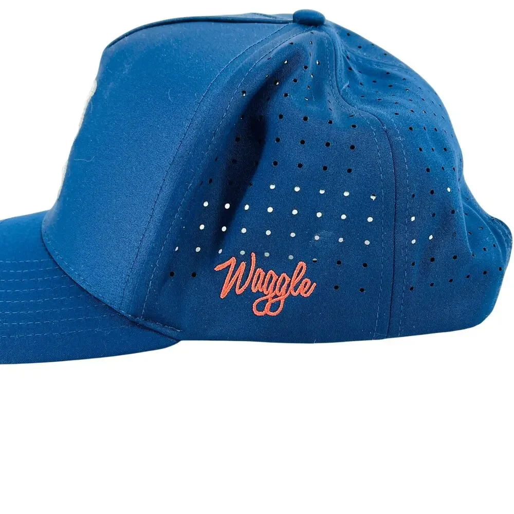 Waggle Kodiak Bear Fish Logo Baseball Hat Mens One Size Blue
